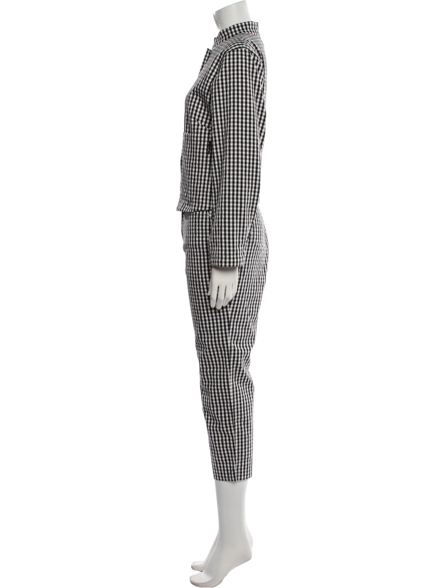 Agnes B. Plaid Print Pant Set