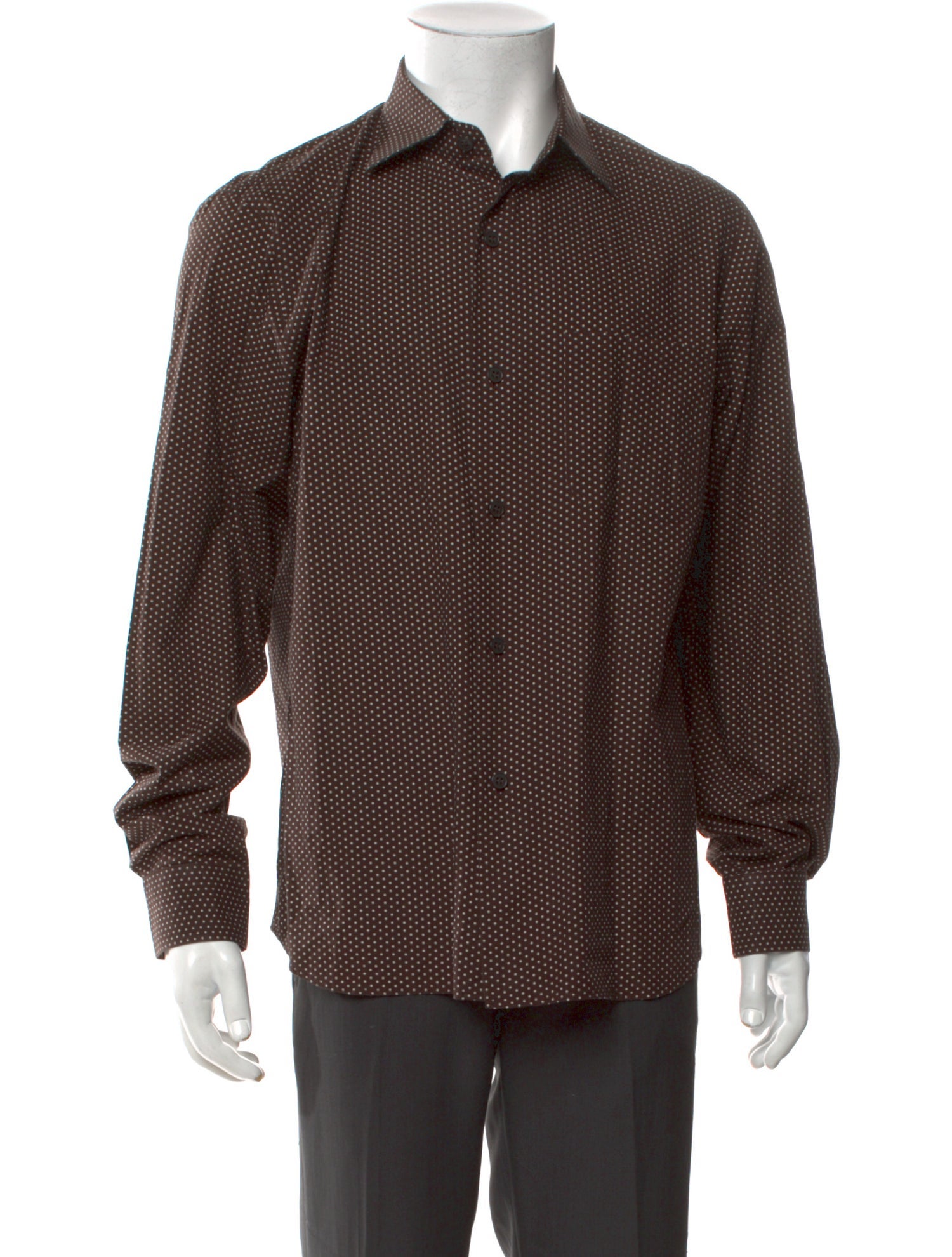 Agnes B. Polka Dot Print Long Sleeve Dress Shirt