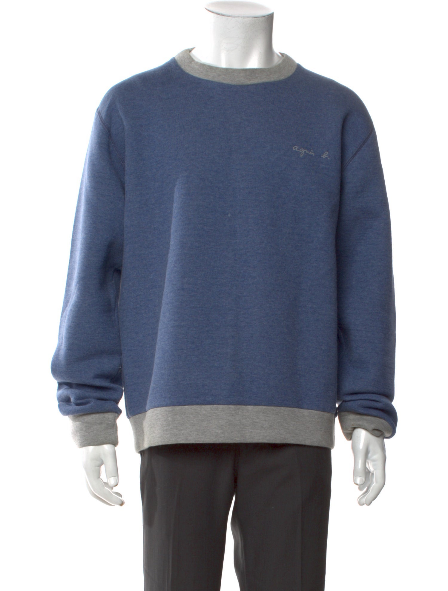 Agnes B. Colorblock Pattern Crew Neck Sweatshirt