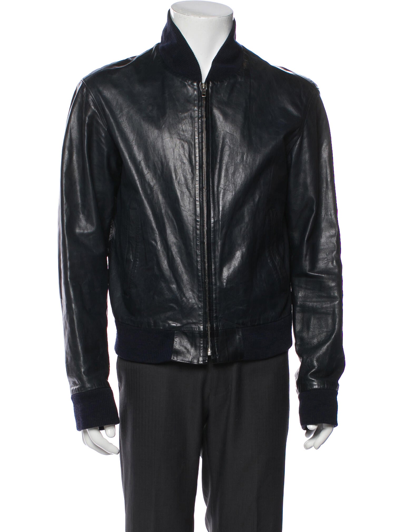 Agnes B. Lambskin Bomber Jacket