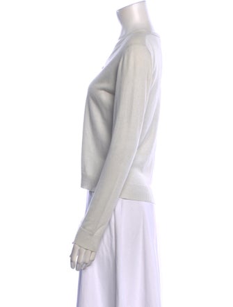 Agnes B. Silk V-Neck Sweater