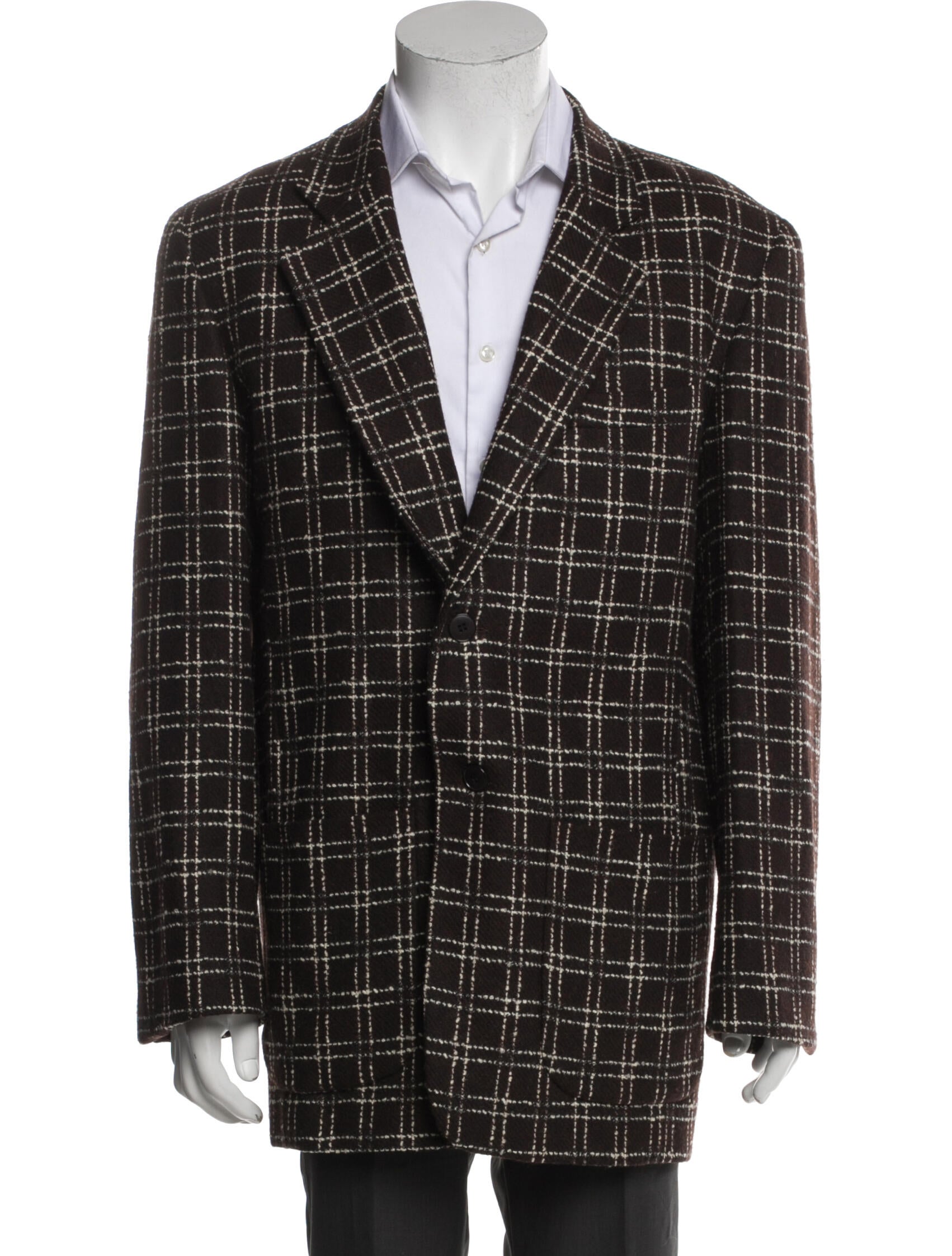 Agnes B. Wool Plaid Print Blazer