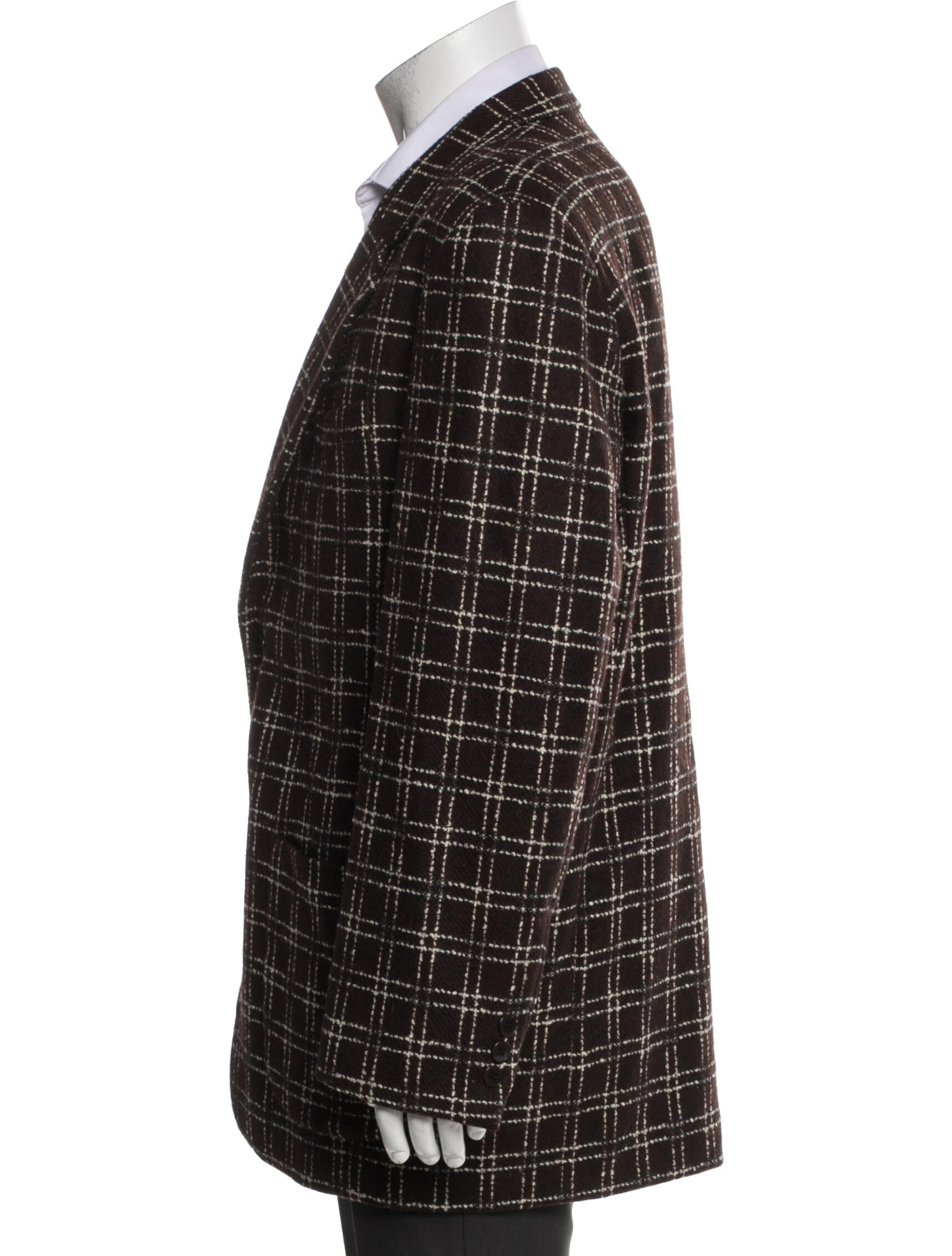 Agnes B. Wool Plaid Print Blazer