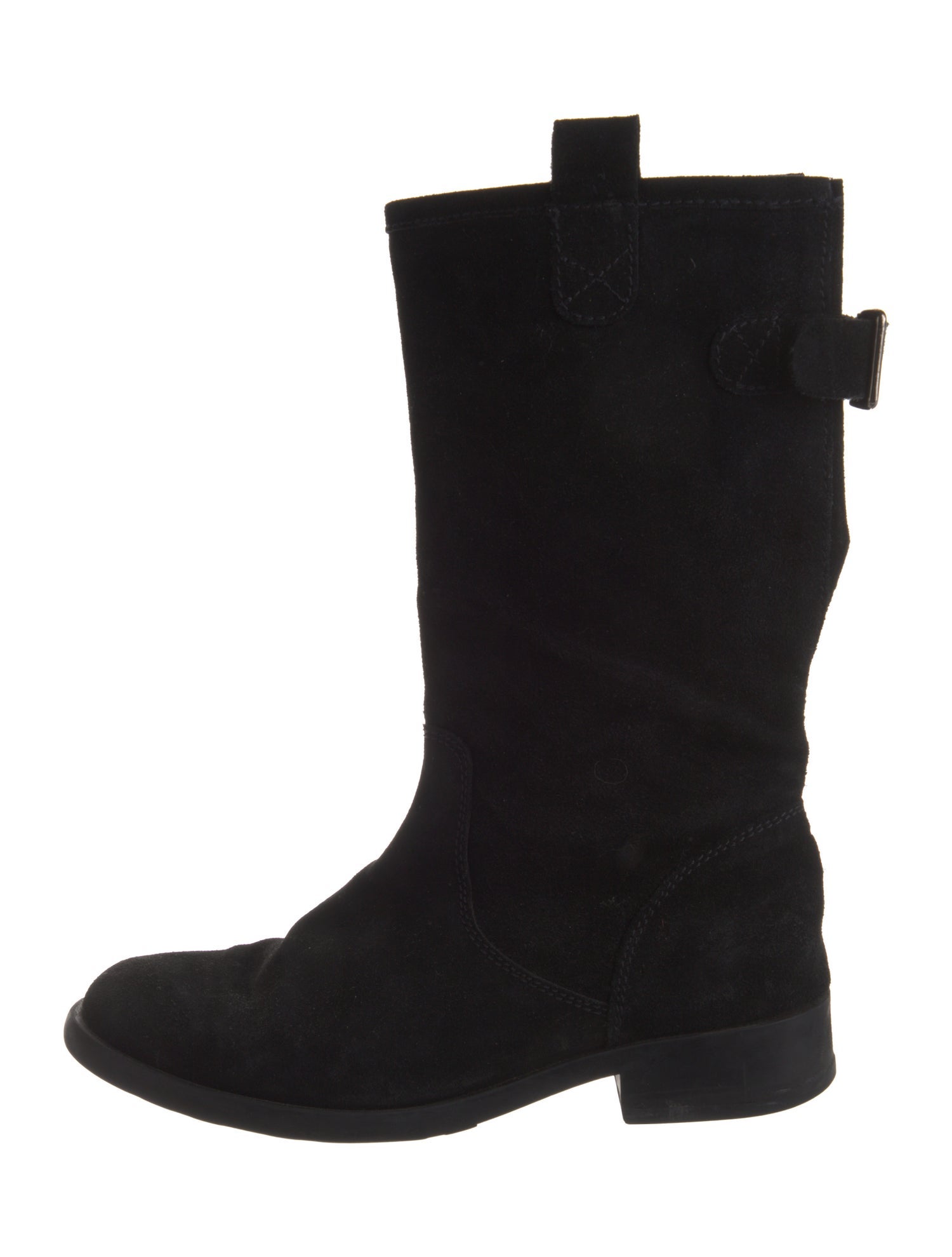 Agnes B. Suede Moto Boots