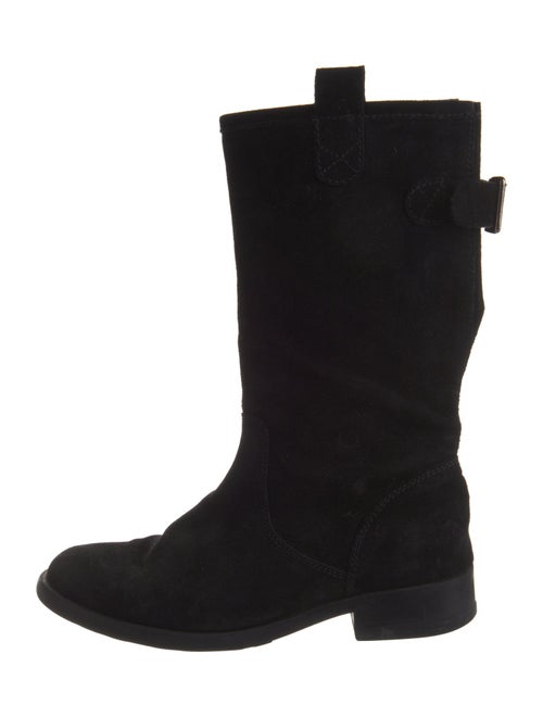 Agnes B. Suede Moto Boots