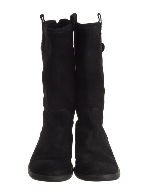 Agnes B. Suede Moto Boots