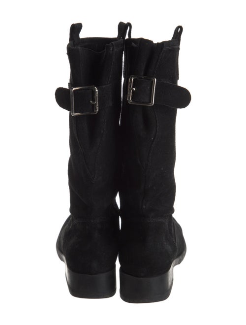 Agnes B. Suede Moto Boots