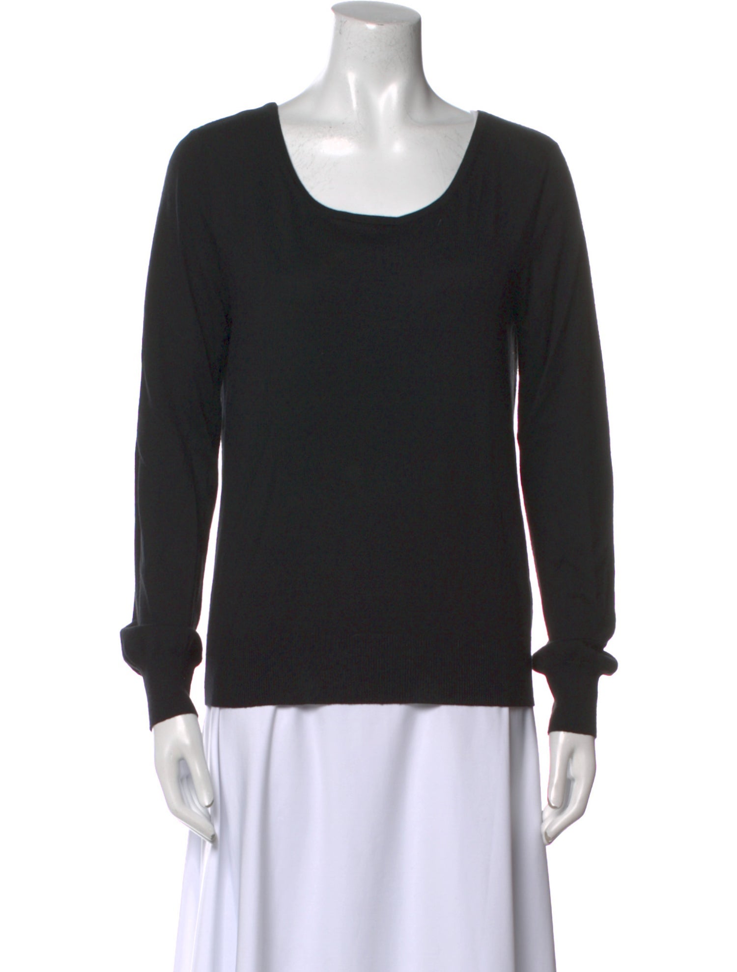 Agnes B. Silk Scoop Neck Sweater
