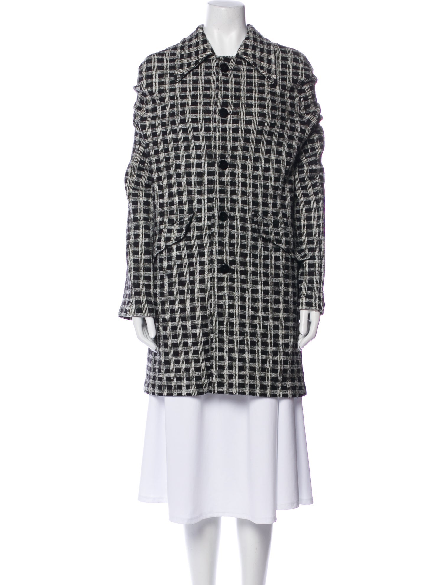 Agnes B. Plaid Print Coat