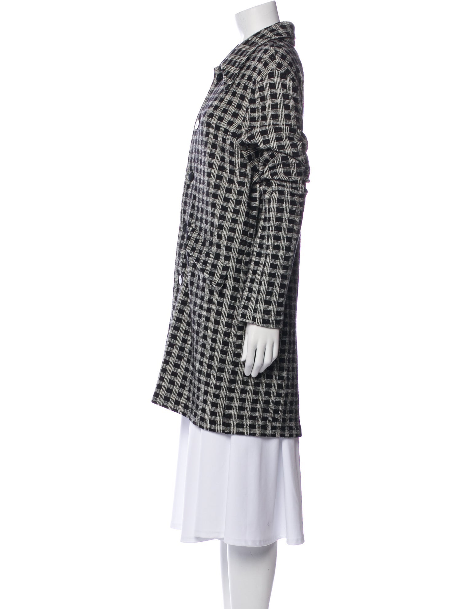Agnes B. Plaid Print Coat