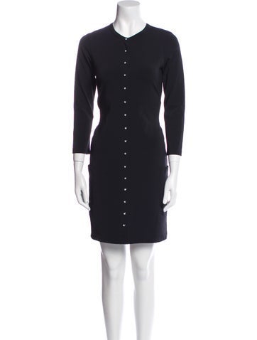 Pre-owned Agnès B. Crew Neck Mini Dress In Black