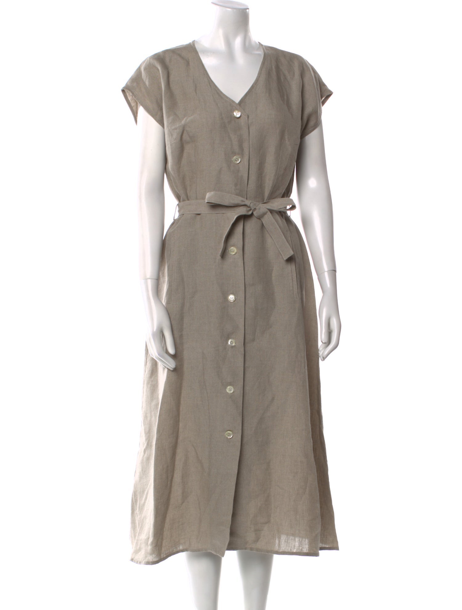 Agnes B. Linen Midi Length Dress