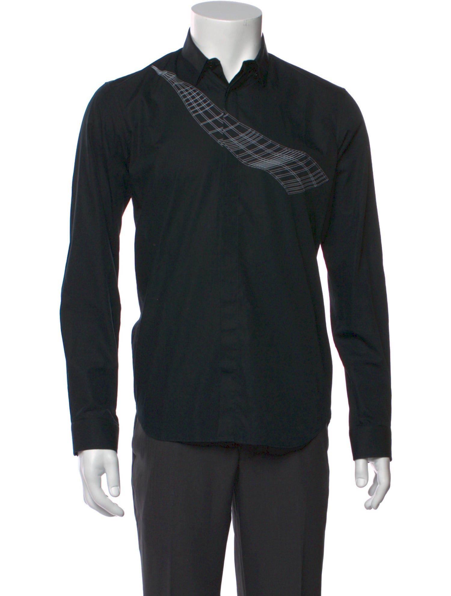 Agnes B. Graphic Print Long Sleeve Denim Shirt