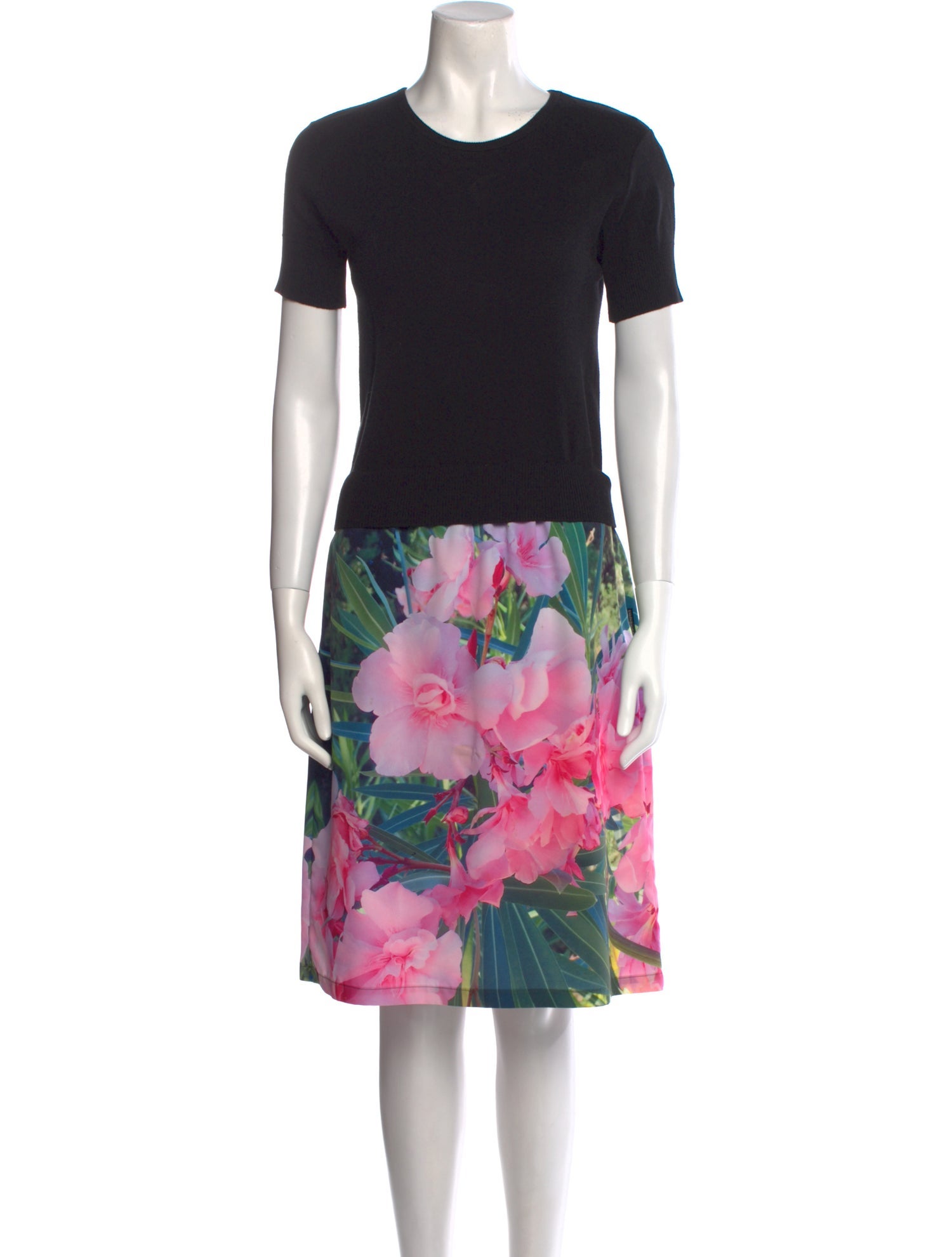 Agnes B. Floral Print Knee-Length Dress