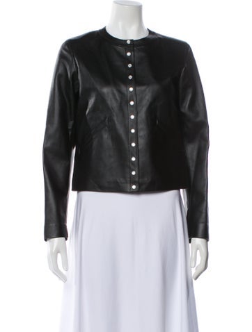 Pre-owned Agnès B. Leather Jacket W/ Tags In Black