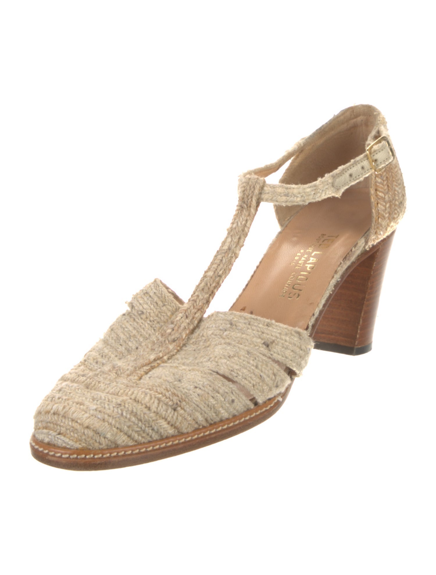 Ted Lapidus Jute T-Strap Pumps