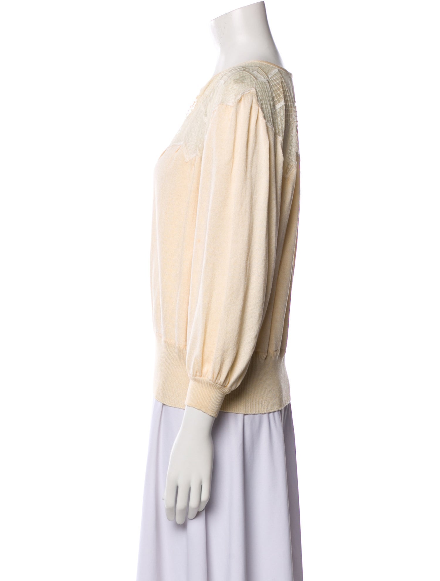 Ted Lapidus V-Neck Three-Quarter Sleeve Sweatshirt