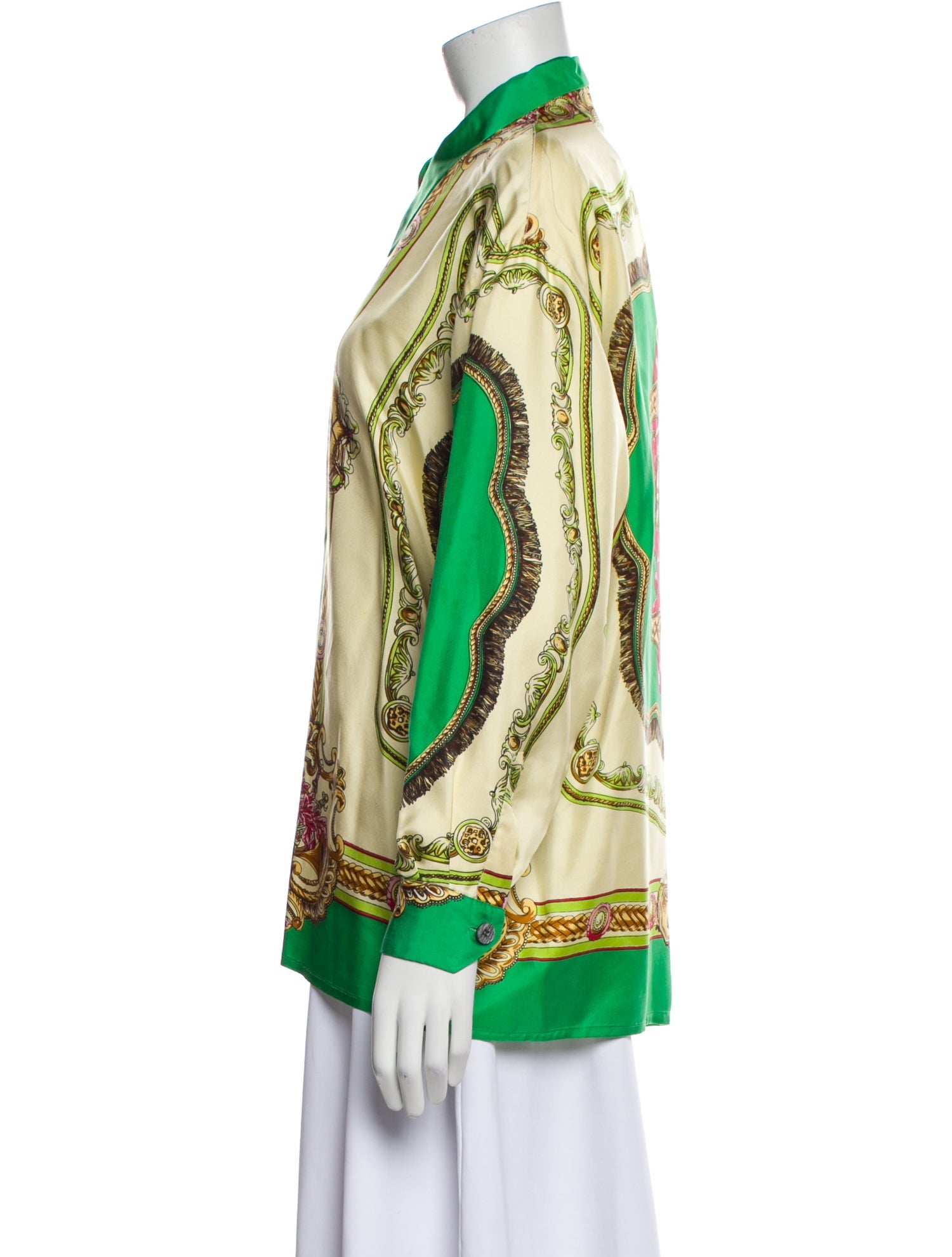 Ted Lapidus Silk Printed Button-Up Top