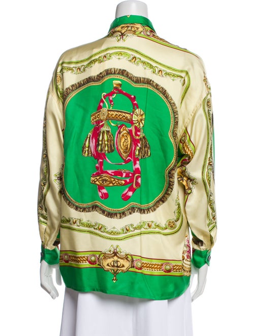 Ted Lapidus Silk Printed Button-Up Top