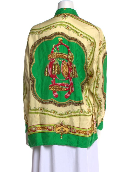 Ted Lapidus Silk Printed Button-Up Top