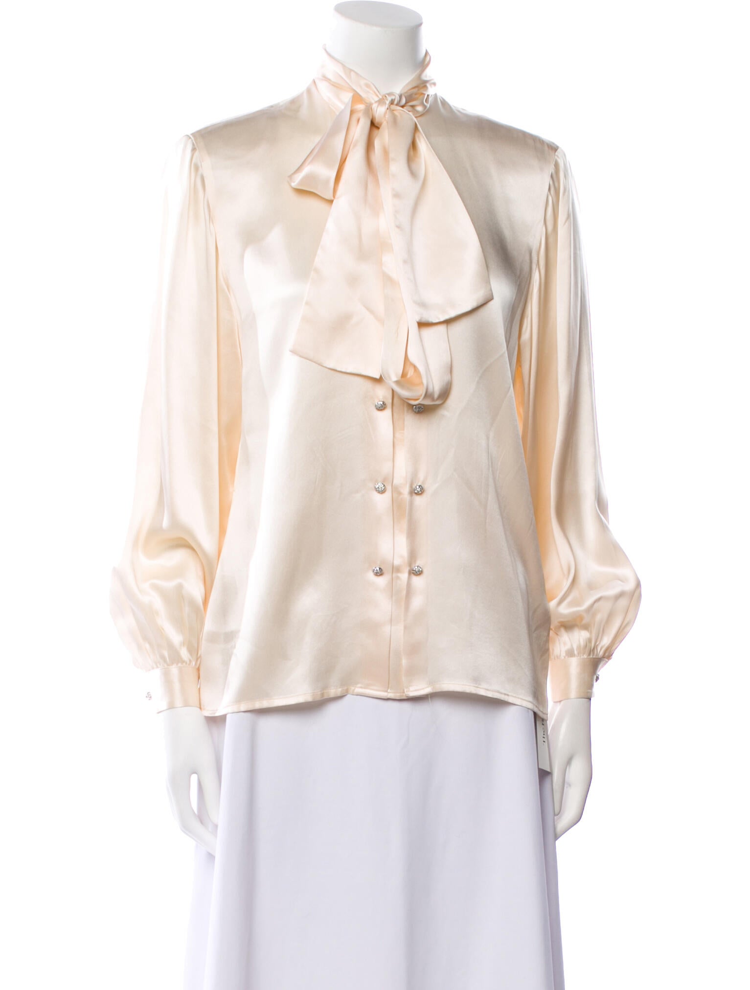 Ted Lapidus Silk Tie Neck Blouse