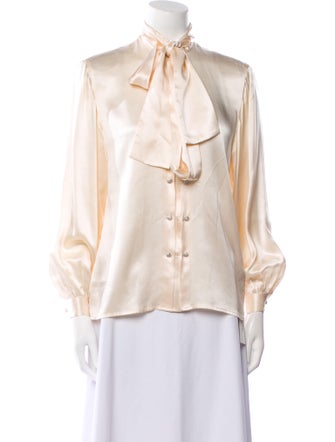 Ted Lapidus Silk Tie Neck Blouse