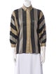 Ted Lapidus Striped Long Sleeve Button-Up Top