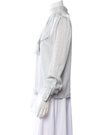 Ted Lapidus Mock Neck Long Sleeve Blouse