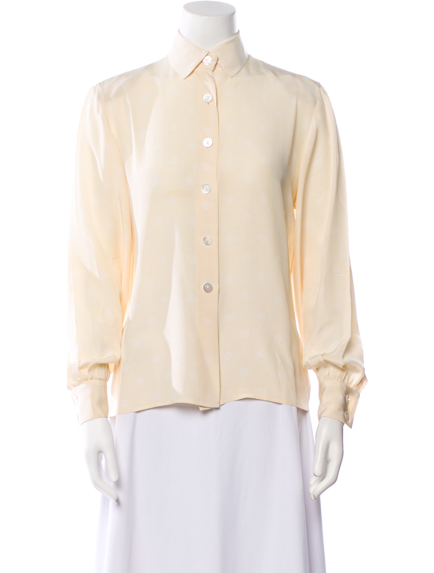 Ted Lapidus Silk Long Sleeve Button-Up Top