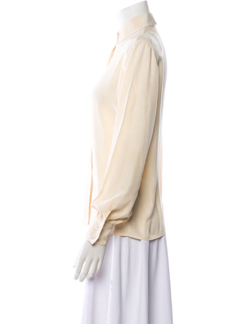 Ted Lapidus Silk Long Sleeve Button-Up Top