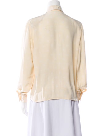 Ted Lapidus Silk Long Sleeve Button-Up Top