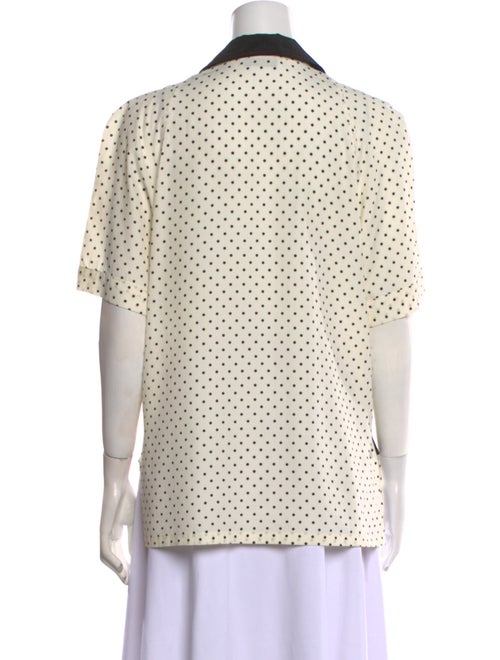 Ted Lapidus Polka Dot Print Short Sleeve Button-Up Top