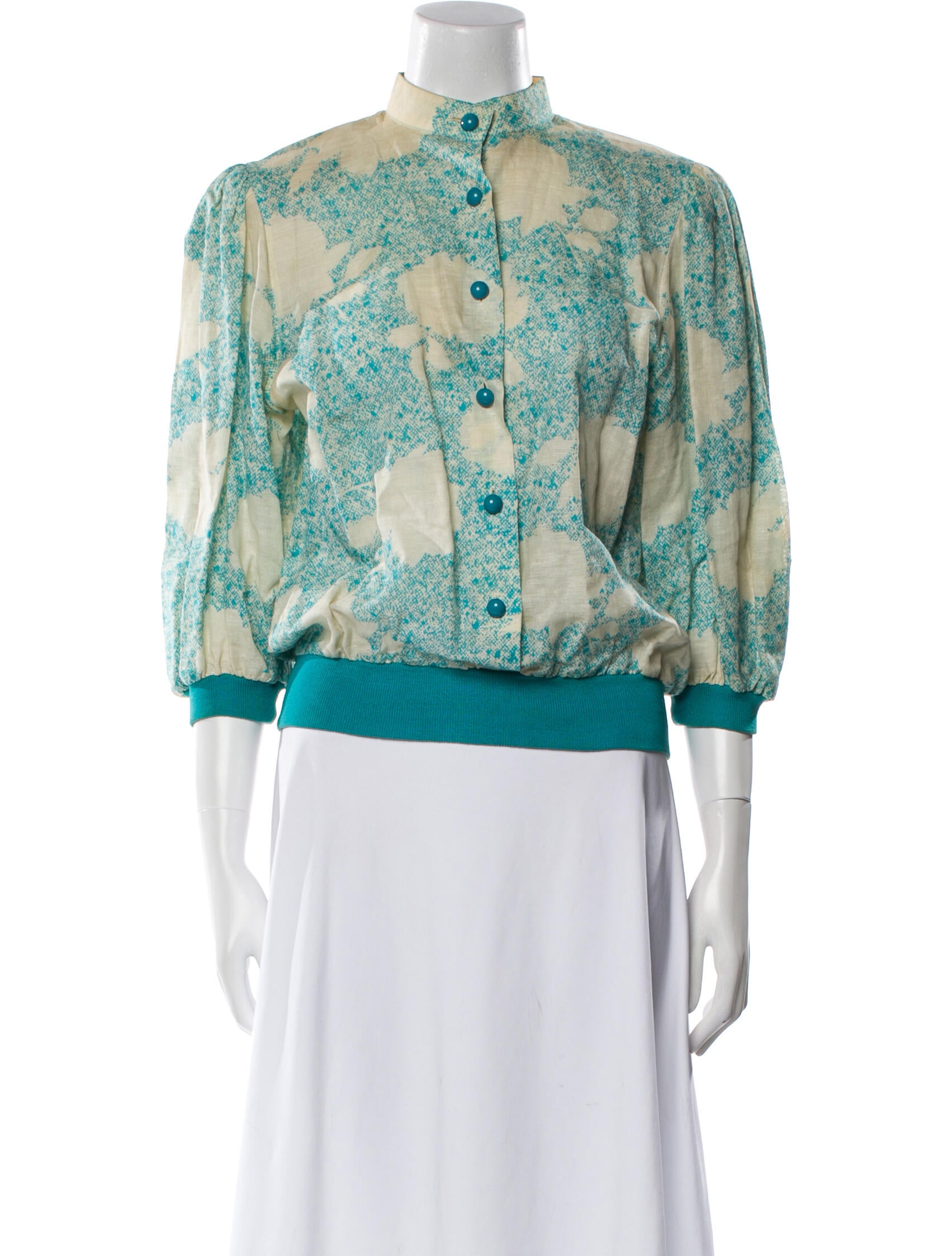 Ted Lapidus Linen Printed Blouse