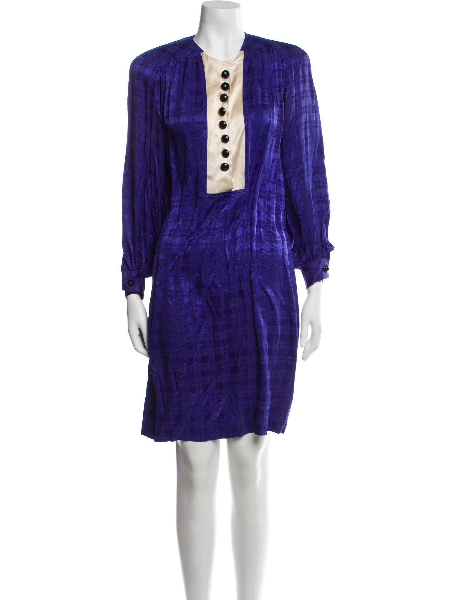 Ted Lapidus Plaid Print Knee-Length Dress