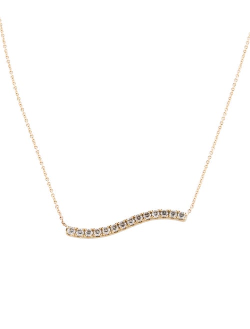 Paige Novick 14K Diamond Wavy Bar Pendant Necklace