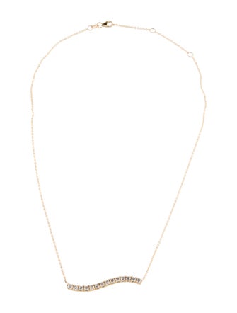 Paige Novick 14K Diamond Wavy Bar Pendant Necklace