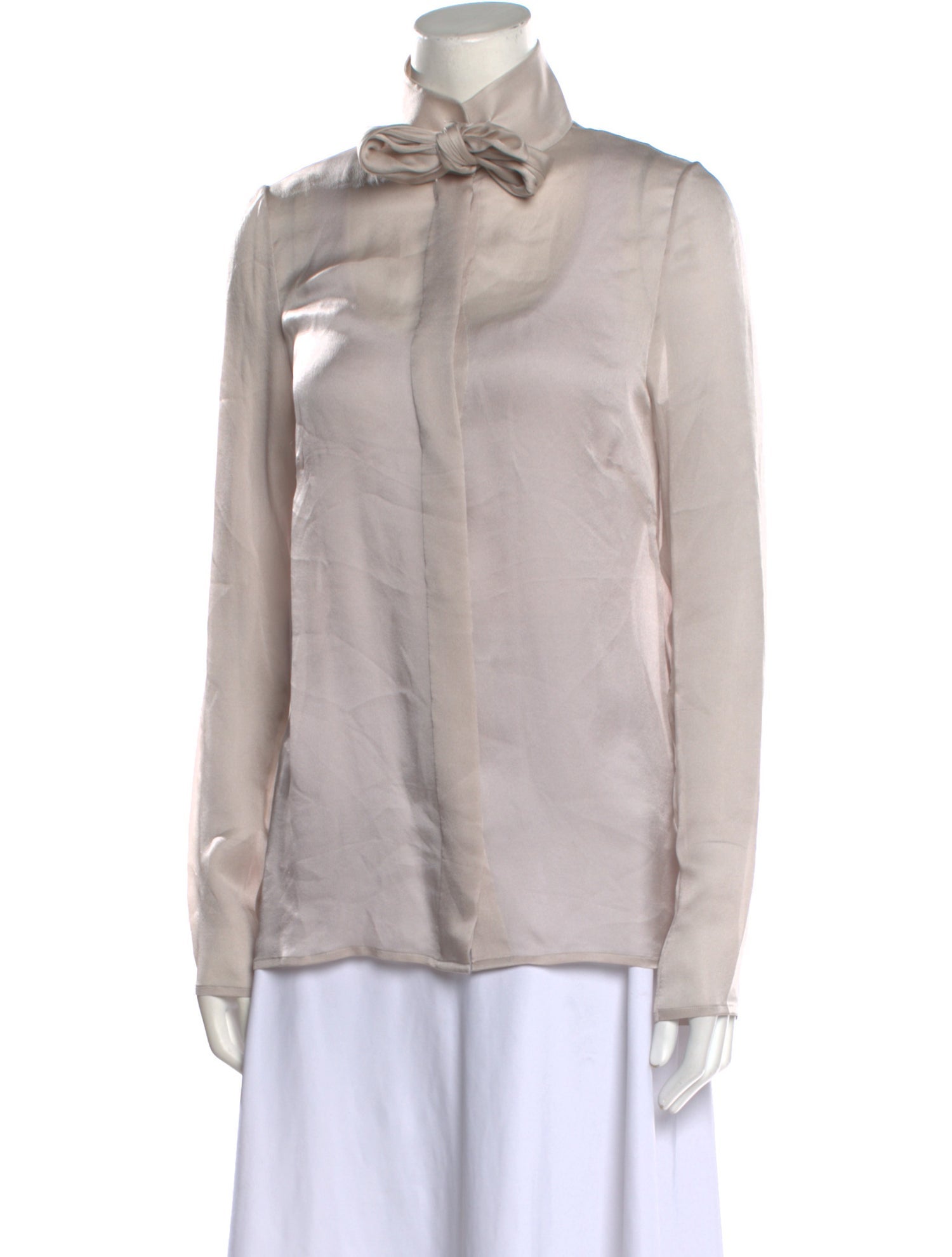 Ryan Roche Mock Neck Long Sleeve Blouse