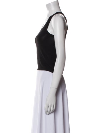 Ryan Roche Scoop Neck Sleeveless Crop Top