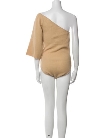 Ryan Roche One-Shoulder Three-Quarter Sleeve Bodysuit