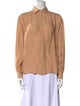 Ryan Roche Silk Long Sleeve Button-Up Top