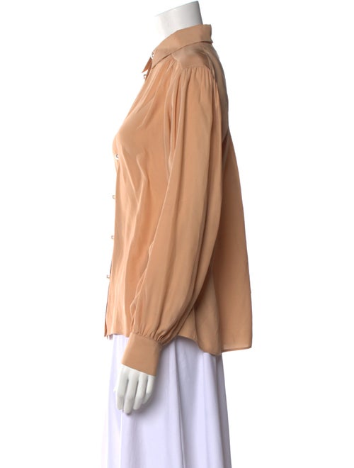 Ryan Roche Silk Long Sleeve Button-Up Top