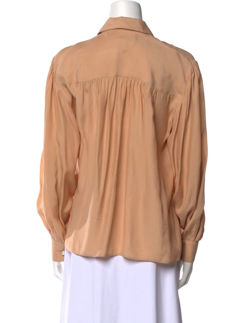Ryan Roche Silk Long Sleeve Button-Up Top