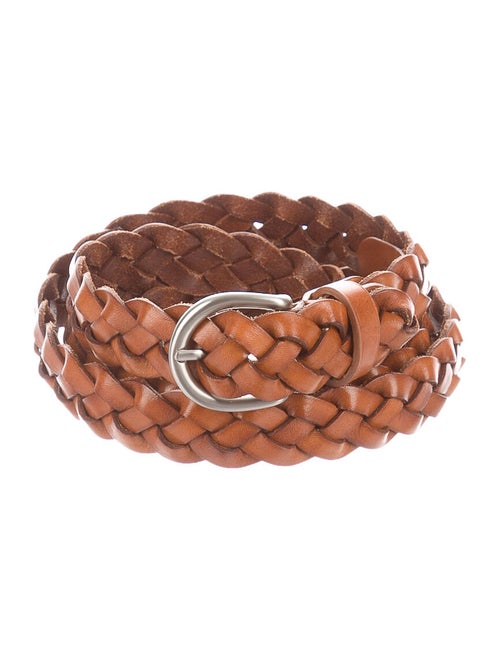 Bassike Leather Braided Belt Brown