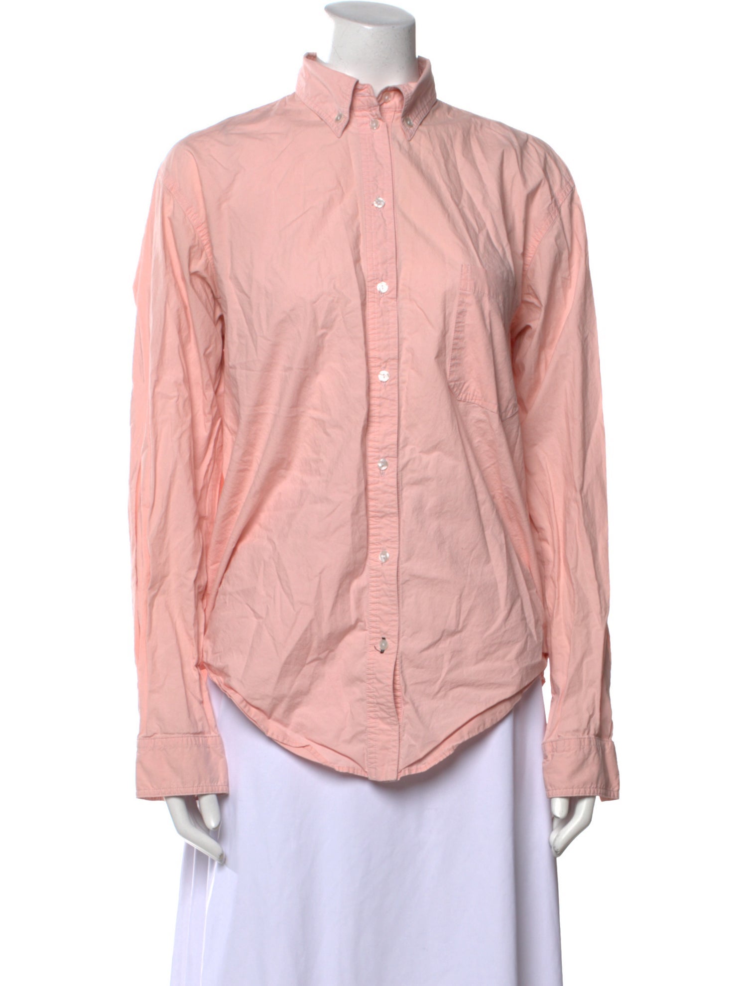 Bassike Mock Neck Long Sleeve Button-Up Top