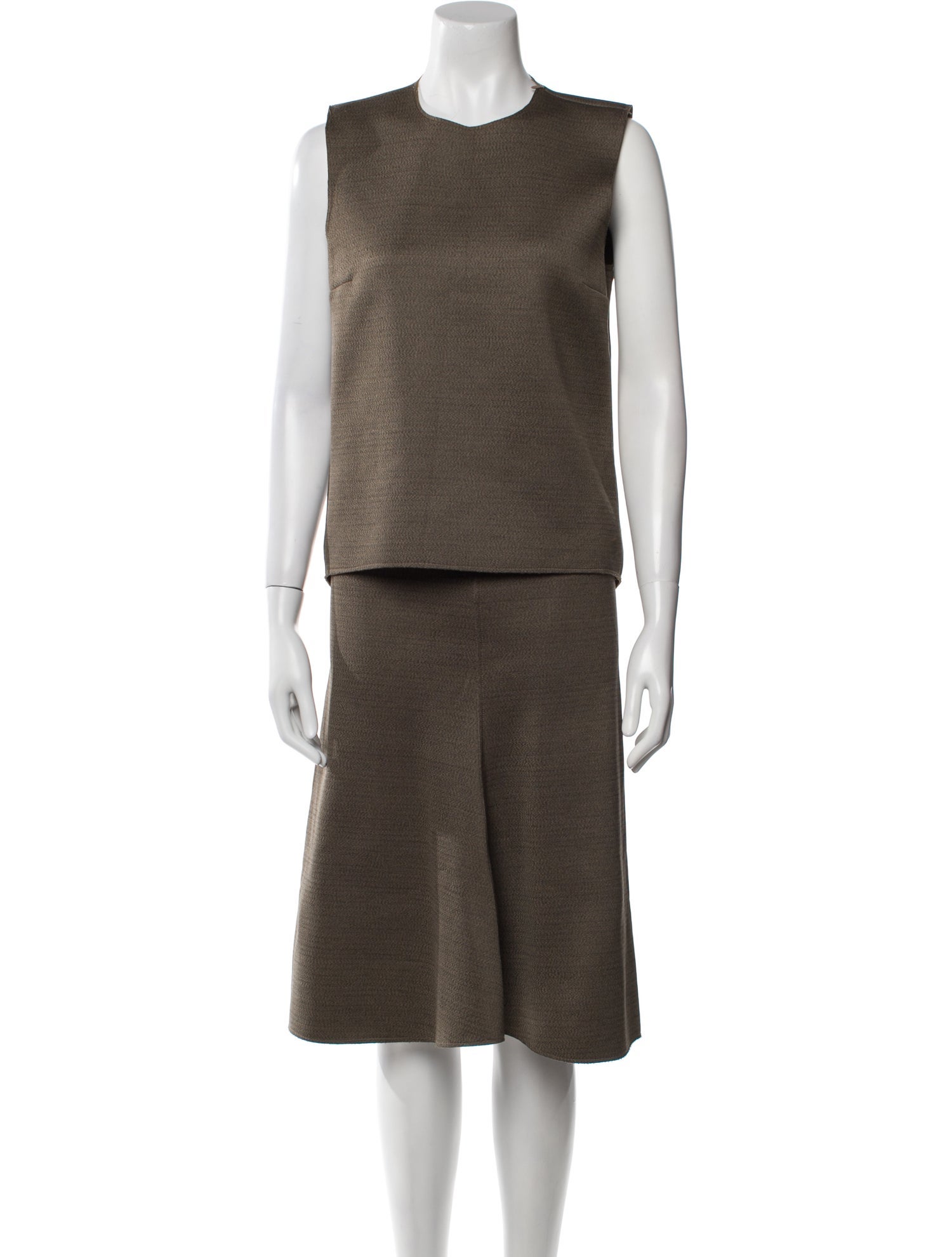 Bassike Raw-Edge Trim Skirt Set