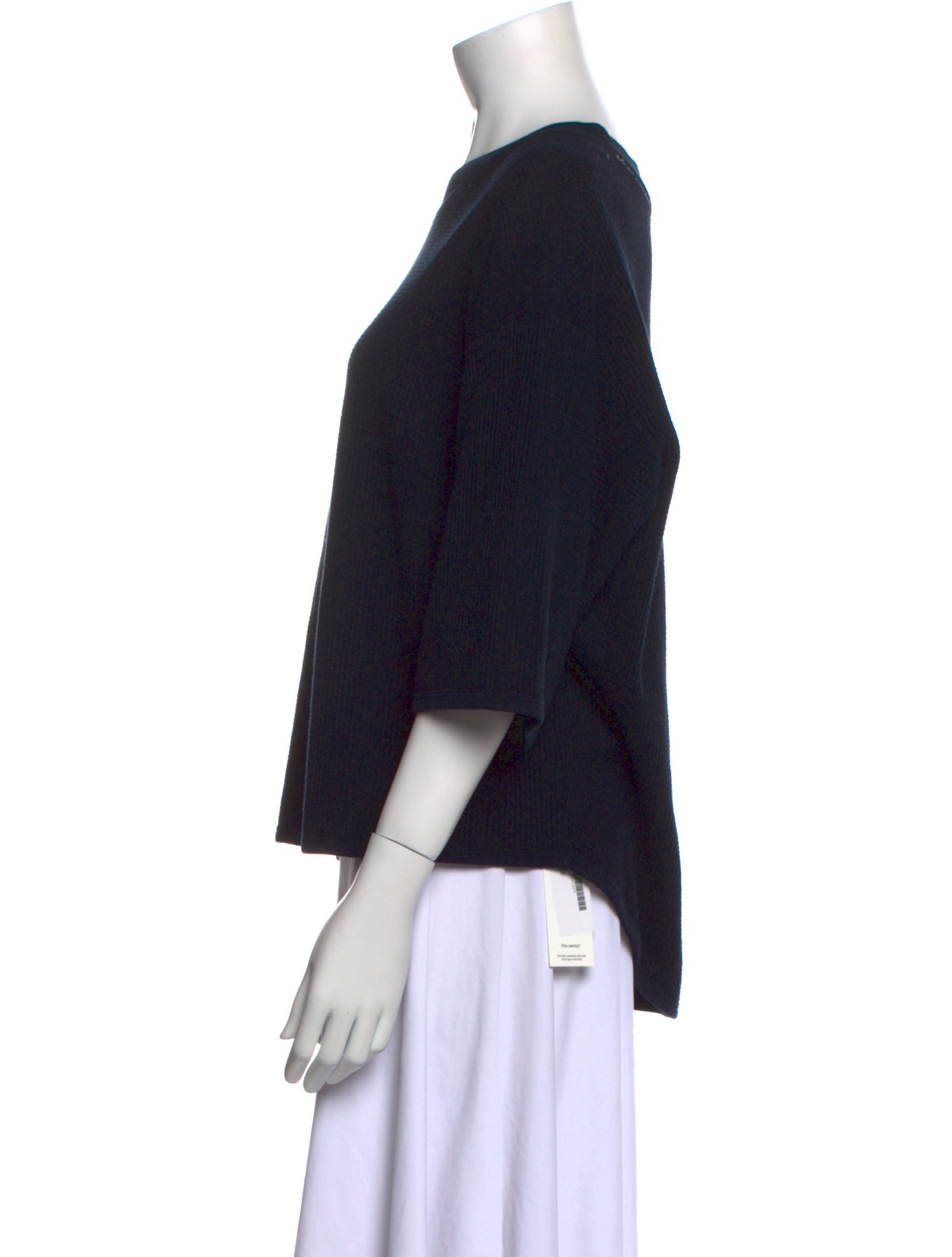 Bassike Bateau Neckline Three-Quarter Sleeve Sweatshirt