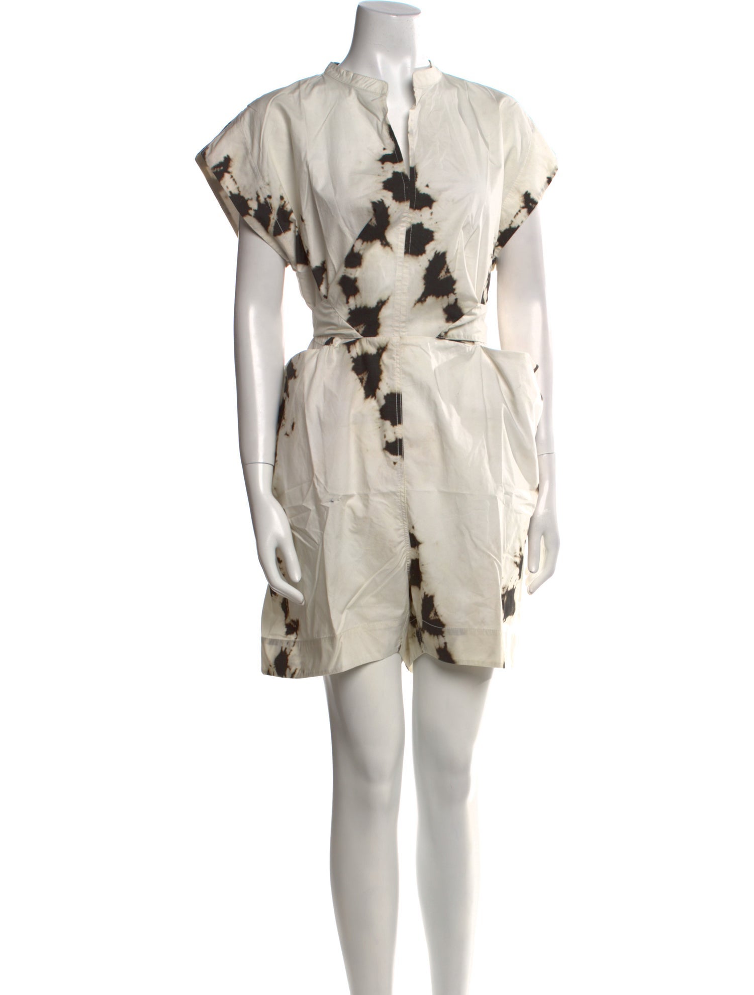 Bassike Tie-Dye Print Mock Neck Romper