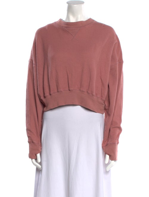 Bassike Crew Neck Long Sleeve Crop Top