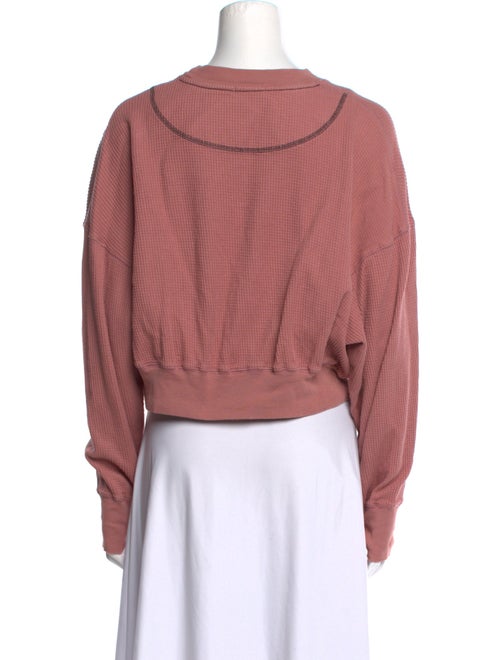 Bassike Crew Neck Long Sleeve Crop Top