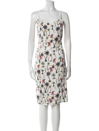 Bassike Floral Print Midi Length Dress